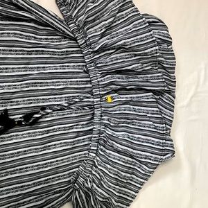 Black and White Striped Off the shoulder dress